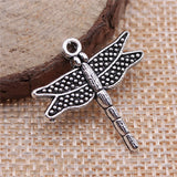 100pcs Dragonfly Charms Antique Silver Pendant Jewelry Accessories