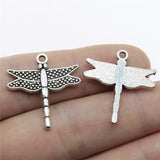 100pcs Dragonfly Charms Antique Silver Pendant Jewelry Accessories
