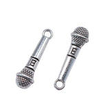 100pcs Microphone Charm Pendant Music Jewelry Supplies