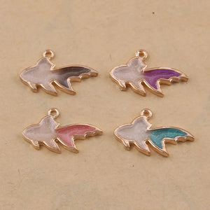 100pcs Small Fish Alloy Drop Oil Pendant Jewelry Accessories