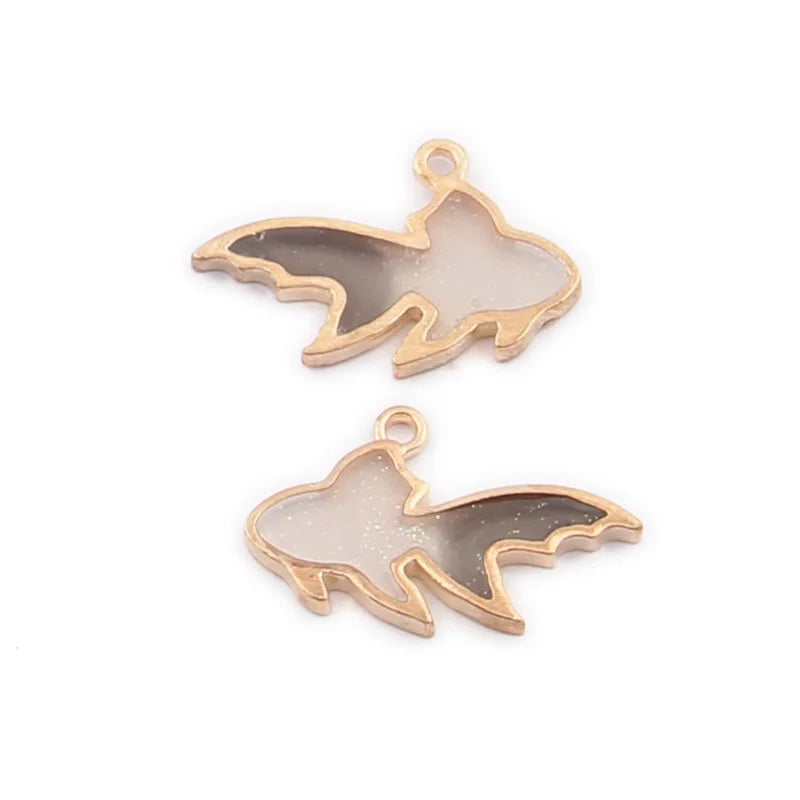 100pcs Small Fish Alloy Drop Oil Pendant Jewelry Accessories