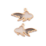 100pcs Small Fish Alloy Drop Oil Pendant Jewelry Accessories