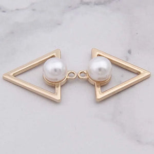 100pcs Pearl Triangle Alloy Ornament Pendant
