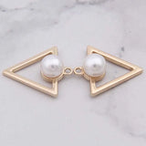 100pcs Pearl Triangle Alloy Ornament Pendant