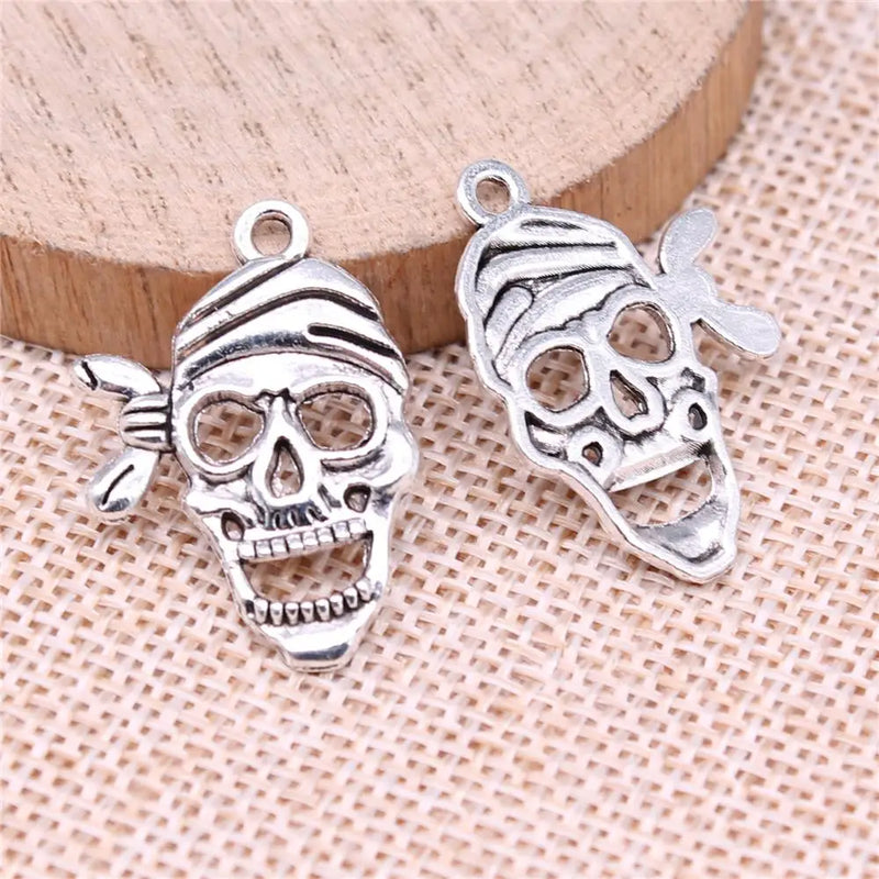 100pcs 27x20mm Skull Charms For Jewelry Making DIY Findings