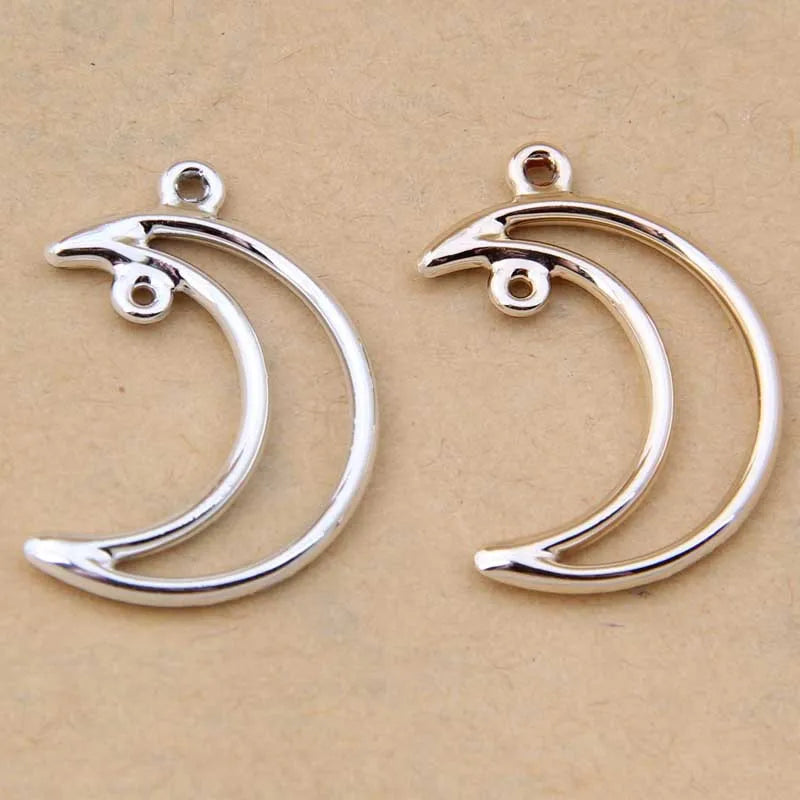 100pcs Moon Drop Oil Pendant Bracelet Earring DIY Accessories