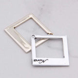 100pcs Hollow Square Drop Oil Pendants DIY Alloy Bracelet Earrings Accessories