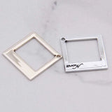 100pcs Hollow Square Drop Oil Pendants DIY Alloy Bracelet Earrings Accessories