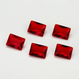 100pcs Dark Red Glass Synthetic Gems 2x3~10x12mm Rectangle Shape Loose Stone