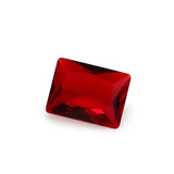 100pcs Dark Red Glass Synthetic Gems 2x3~10x12mm Rectangle Shape Loose Stone