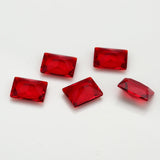 100pcs Dark Red Glass Synthetic Gems 2x3~10x12mm Rectangle Shape Loose Stone