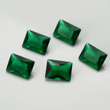 100pcs Green Glass Synthetic Gems for Jewelry DIY Princess Cut