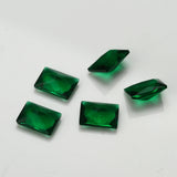 100pcs Green Glass Synthetic Gems for Jewelry DIY Princess Cut
