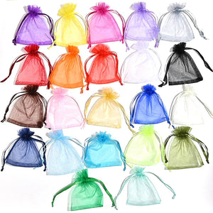 100pcs Organza Bags Jewelry Wedding Party Goodie Pouches Drawable Bags
