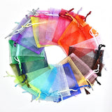 100pcs Organza Bags Jewelry Wedding Party Goodie Pouches Drawable Bags