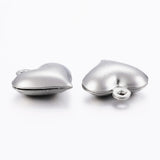 100pcs 304 Stainless Steel Hollow Heart Charms Pendant for Jewelry Making