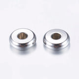 100pcs 304 SS Flat Round Spacer Beads 5mm 6mm 8mm for DIY Jewelry Making
