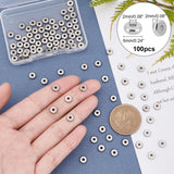 100pcs 304 SS Flat Round Spacer Beads 5mm 6mm 8mm for DIY Jewelry Making