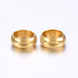 100pcs 304 Stainless Steel Golden Crimp Beads Covers 6mm Closed Beads