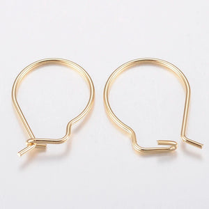 100pcs 304 SS Golden Earring Hooks for DIY Jewelry Making F80