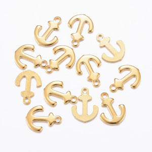100pcs Stainless Steel Leaf Heart Star Moon Fish Charms for DIY Jewelry Making