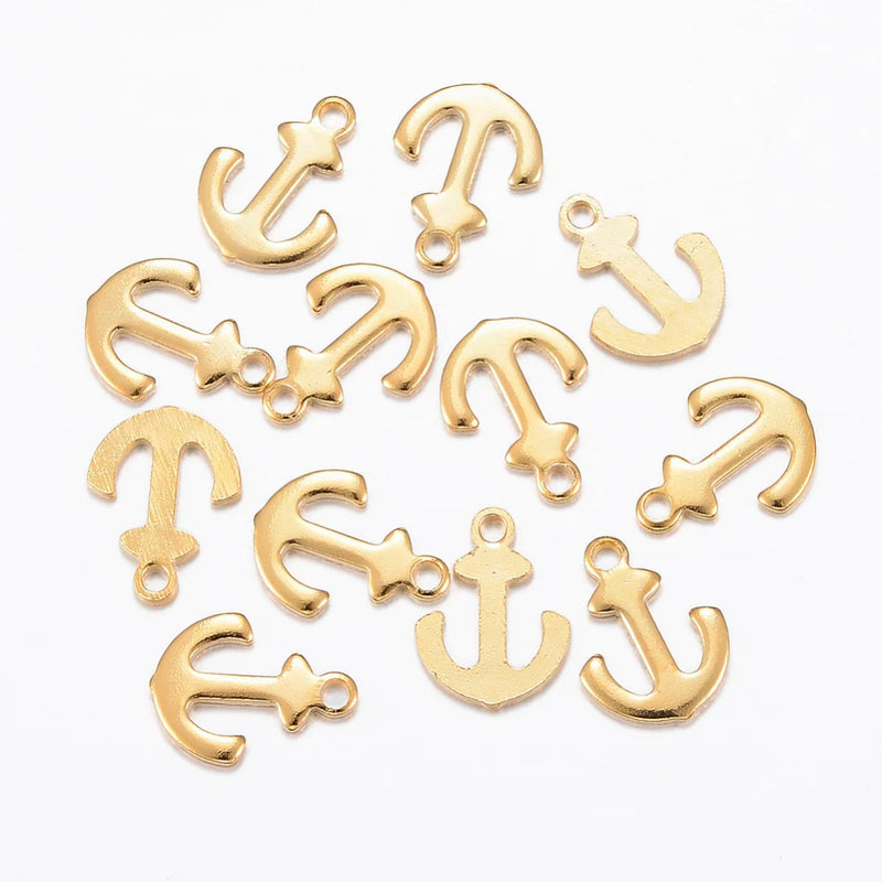 100pcs Stainless Steel Leaf Heart Star Moon Fish Charms for DIY Jewelry Making
