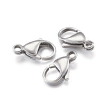 100pcs Stainless Steel Lobster Claw Clasps Jewelry Findings 15x9x4mm