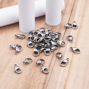 100pcs Stainless Steel Lobster Claw Clasps Jewelry Findings 15x9x4mm