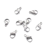 100pcs Stainless Steel Lobster Claw Clasps Jewelry Findings 15x9x4mm