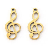 100pcs 304 Stainless Steel Musical Note Pendants for Jewelry Making