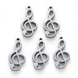 100pcs 304 Stainless Steel Musical Note Pendants for Jewelry Making