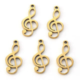 100pcs 304 Stainless Steel Musical Note Pendants for Jewelry Making