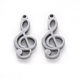 100pcs 304 Stainless Steel Musical Note Pendants for Jewelry Making