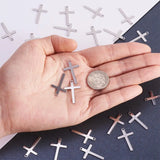 100pcs Stainless Steel Cross Charms DIY Jewelry Making Findings