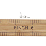 100pcs Stainless Steel Screw Eye Pin for Beads 10x4x1mm