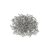 100pcs Stainless Steel Screw Eye Pin for Beads 10x4x1mm