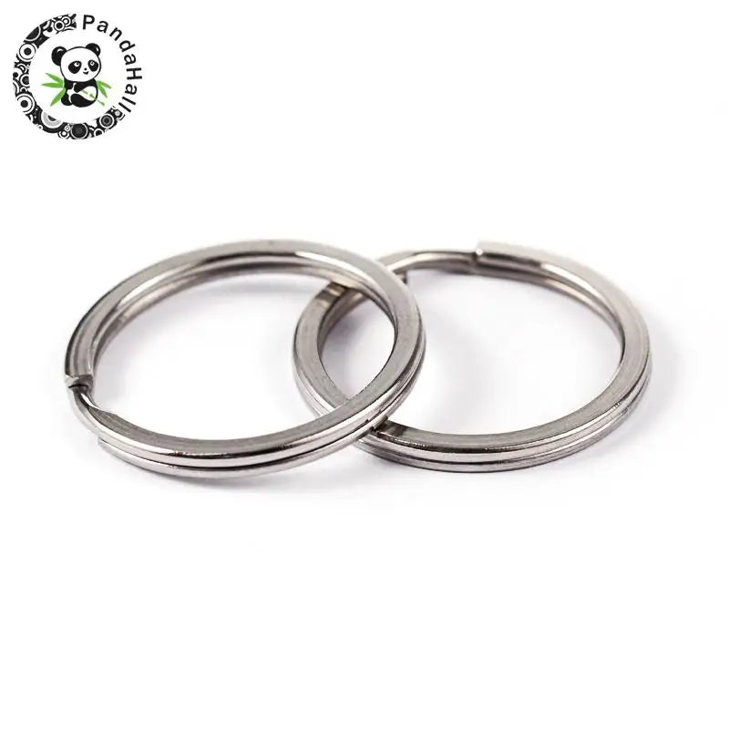 100pcs 304 Stainless Steel Split Key Rings Keychain Clasp 2x25mm