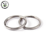 100pcs 304 Stainless Steel Split Key Rings Keychain Clasp 2x25mm