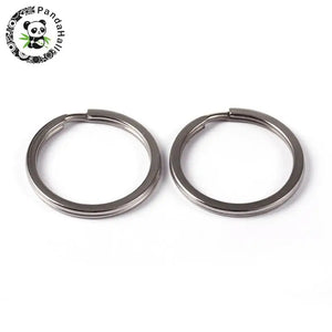 100pcs 304 Stainless Steel Split Key Rings Keychain Clasp 2x25mm