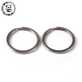 100pcs 304 Stainless Steel Split Key Rings Keychain Clasp 2x25mm
