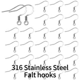 100pcs 316 Stainless Steel Ear Hooks Earrings Making