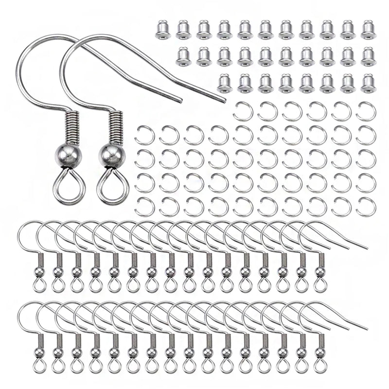 100pcs Surgical Steel Earring Clasps Fish Hook DIY Earring