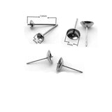 100pcs 316L Stainless Steel Earring Stud Tray for DIY Jewelry Making