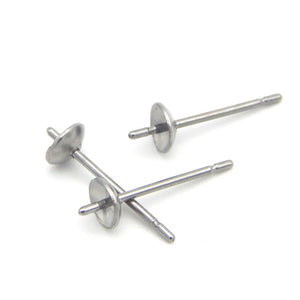 100pcs 316L Stainless Steel Earring Stud Tray for DIY Jewelry Making