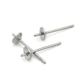 100pcs 316L Stainless Steel Earring Stud Tray for DIY Jewelry Making