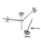 100pcs 316L Stainless Steel Earring Stud Tray for DIY Jewelry Making