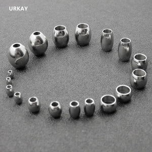 100pcs 316L Stainless Steel Oval Beads DIY Jewelry Findings