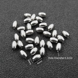 100pcs 316L Stainless Steel Oval Beads DIY Jewelry Findings
