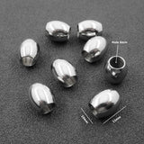 100pcs 316L Stainless Steel Oval Beads DIY Jewelry Findings