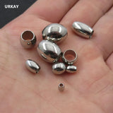 100pcs 316L Stainless Steel Oval Beads DIY Jewelry Findings